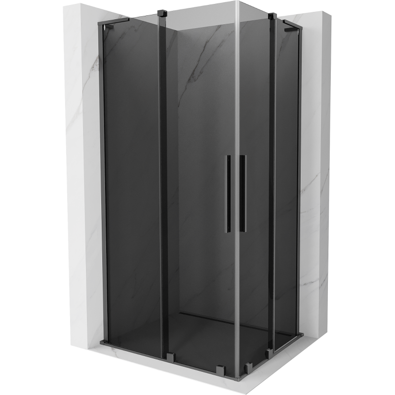 Mexen Velar L Duo cabine de duche deslizante 100 x 90 cm, grafite, metal escurecido - 871-100-090-02-43-95