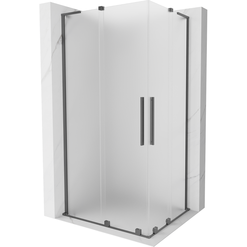 Mexen Velar L Duo cabine de duche de correr 100 x 90 cm, fosco, metal de canhão - 871-100-090-02-33-95