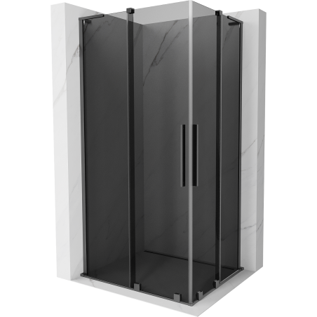 Mexen Velar L Duo Sliding Shower Enclosure 90 x 80 cm, Graphite, Gun Metal - 871-090-080-02-43-95