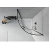 Mexen Rio cabine de duche semicircular 70 x 70 cm, transparente, preta + base de duche, branco - 863-070-070-70-00-4710