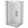Mexen Velar L Duo Sliding Shower Enclosure 90 x 80 cm, Frosted, Gun Metal - 871-090-080-02-33-95