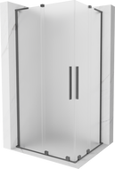 Mexen Velar L Duo klizni tuš kabina 90 x 80 cm, mraz, gun metal - 871-090-080-02-33-95