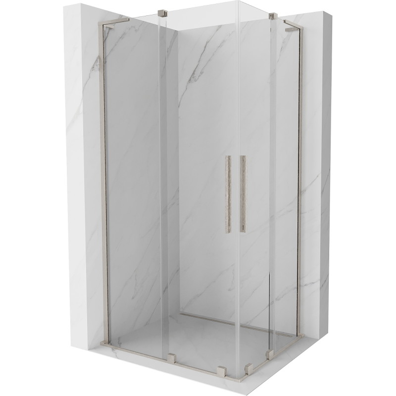Mexen Velar L Duo lükandustega dušikabiin 90 x 80 cm, läbipaistev, harjatud nikkel - 871-090-080-02-03-97