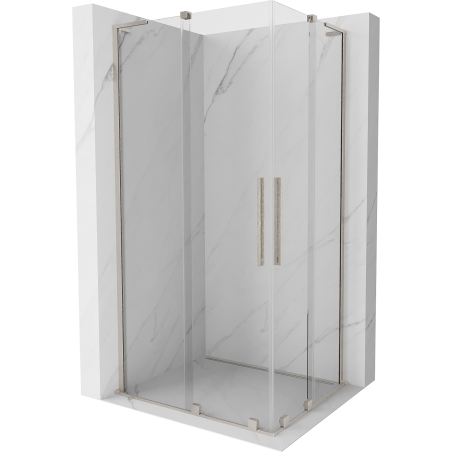 Mexen Velar L Duo douchecabine schuifbaar 100 x 90 cm, transparant, geborsteld nikkel - 871-100-090-02-03-97