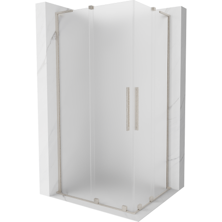 Mexen Velar L Duo klizna tuš kabina 90 x 80 cm, mat, brušeni nikal - 871-090-080-02-33-97