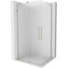 Mexen Velar L Duo skjutbar duschkabin 100 x 90 cm, frost, borstad nickel - 871-100-090-02-33-97