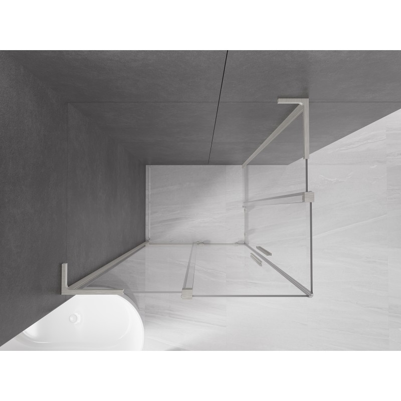 Mexen Velar L Duo kabina prysznicowa rozsuwana 100 x 90 cm, transparent, nikiel szczotkowany - 871-100-090-02-03-97