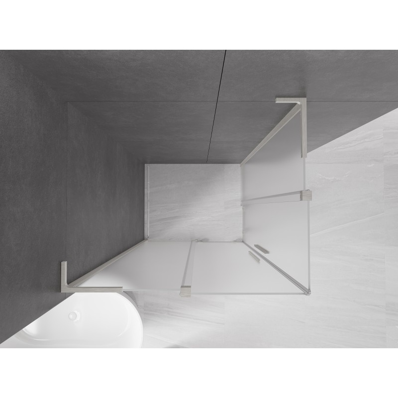Mexen Velar L Duo kabina prysznicowa rozsuwana 90 x 80 cm, szron, nikiel szczotkowany - 871-090-080-02-33-97