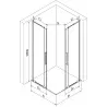 Mexen Velar L Duo cabine de douche coulissante 100 x 90 cm, transparent, nickel brossé - 871-100-090-02-03-97