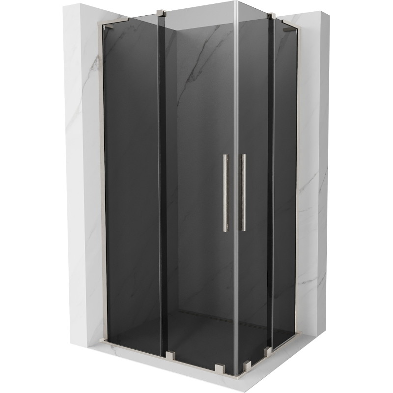 Mexen Velar L Duo liugdušikabiin 90 x 80 cm, grafiit, harjatud nikkel - 871-090-080-02-43-97