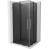 Mexen Velar L Duo sliding shower enclosure 90 x 80 cm, graphite, brushed nickel - 871-090-080-02-43-97