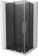 Mexen Velar L Duo Schiebeduschkabine 90 x 80 cm, Graphit, gebürsteter Nickel - 871-090-080-02-43-97