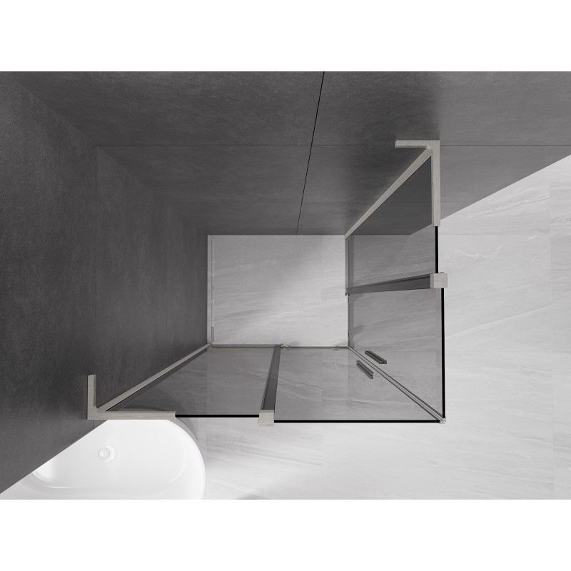Mexen Velar L Duo kabina prysznicowa rozsuwana 90 x 80 cm, grafit, nikiel szczotkowany - 871-090-080-02-43-97