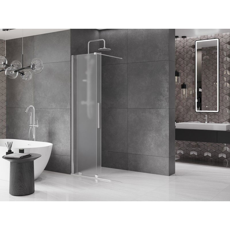 Mexen Velar panel de ducha corredera Walk-in 70 x 200 cm, escarcha 8 mm, cromo - 871-070-000-33-01
