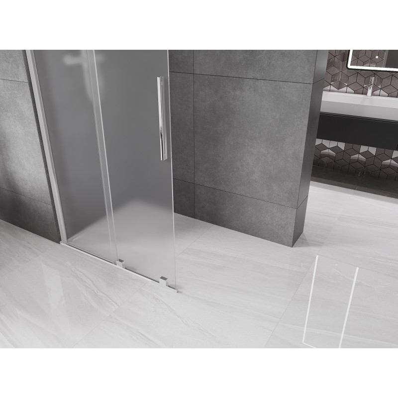 Mexen Velar ścianka prysznicowa rozsuwana Walk-in 110 x 200 cm, szron 8 mm, chrom - 871-110-000-33-01