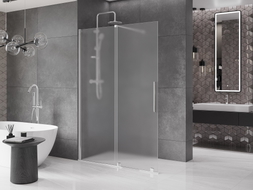 Mexen Velar klizna stijena Walk-in 140 x 200 cm, matirano staklo 8 mm, krom - 871-140-000-33-01
