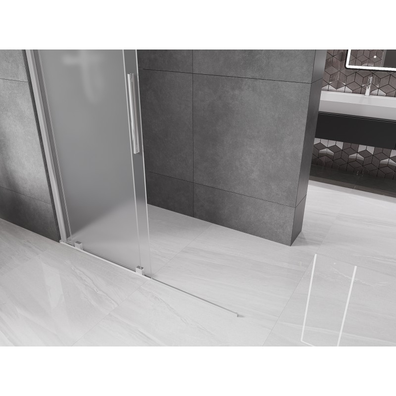 Mexen Velar ścianka prysznicowa rozsuwana Walk-in 130 x 200 cm, szron 8 mm, chrom - 871-130-000-33-01