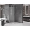 Mexen Velar paroi de douche coulissante Walk-in 140 x 200 cm, givrée 8 mm, chrome - 871-140-000-33-01