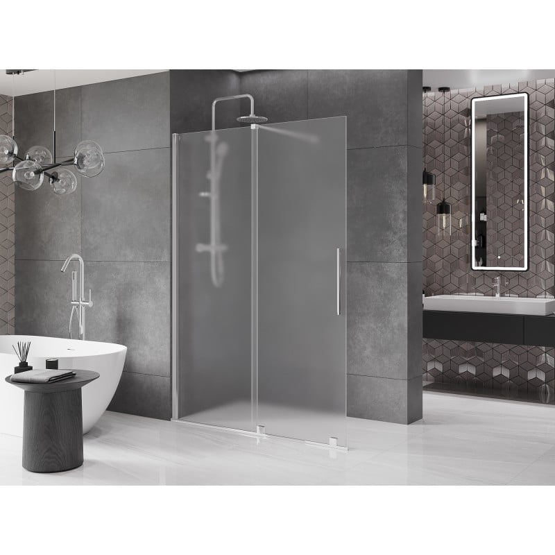 Mexen Velar parede de duche deslizante Walk-in 160 x 200 cm, fosco 8 mm, cromado - 871-160-000-33-01