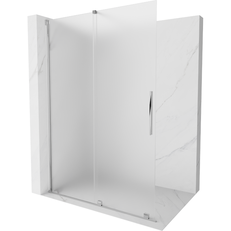 Mexen Velar skjutbar duschvägg Walk-in 160 x 200 cm, frost 8 mm, krom - 871-160-000-33-01
