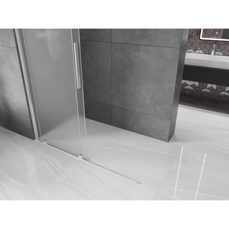 Mexen Velar ścianka prysznicowa rozsuwana Walk-in 160 x 200 cm, szron 8 mm, chrom - 871-160-000-33-01