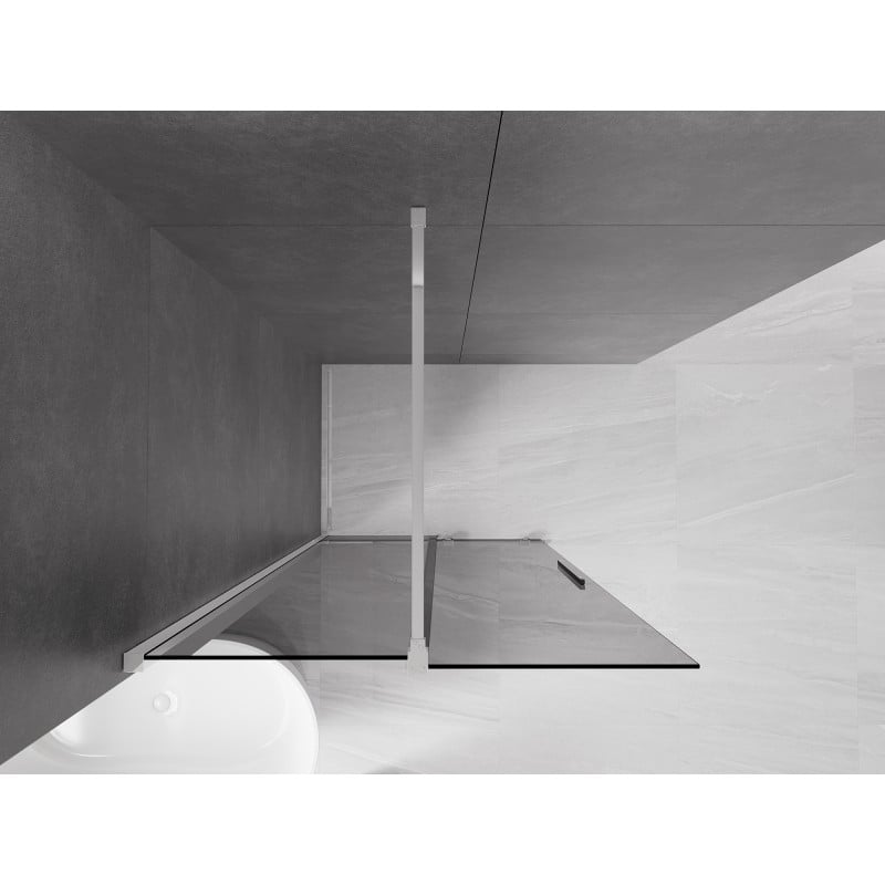 Mexen Velar ścianka prysznicowa rozsuwana Walk-in 70 x 200 cm, grafit 8 mm, chrom - 871-070-000-43-01