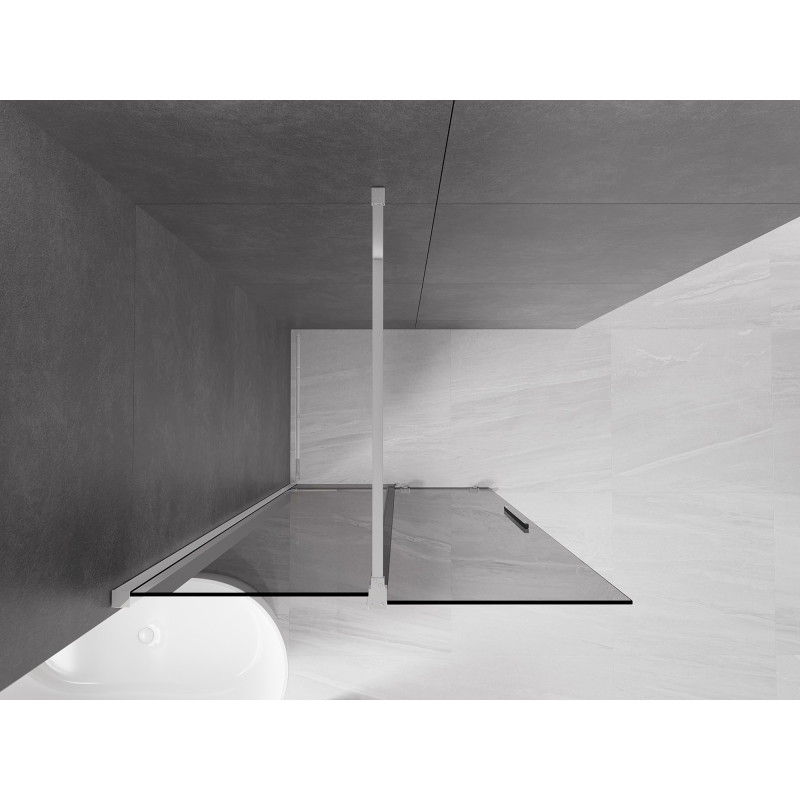 Mexen Velar lükand dušisein Walk-in 100 x 200 cm, grafiit 8 mm, kroom - 871-100-000-43-01