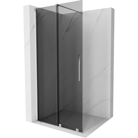 Mexen Velar sliding shower wall Walk-in 110 x 200 cm, graphite 8 mm, chrome - 871-110-000-43-01