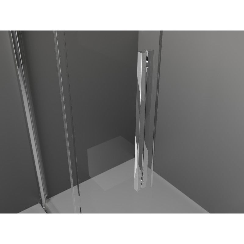 Mexen Velar parete doccia scorrevole Walk-in 150 x 200 cm, grafite 8 mm, cromo - 871-150-000-43-01