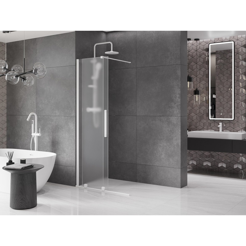 Mexen Velar lükand dušisein Walk-in 70 x 200 cm, mattklaas 8 mm, valge - 871-070-000-33-20