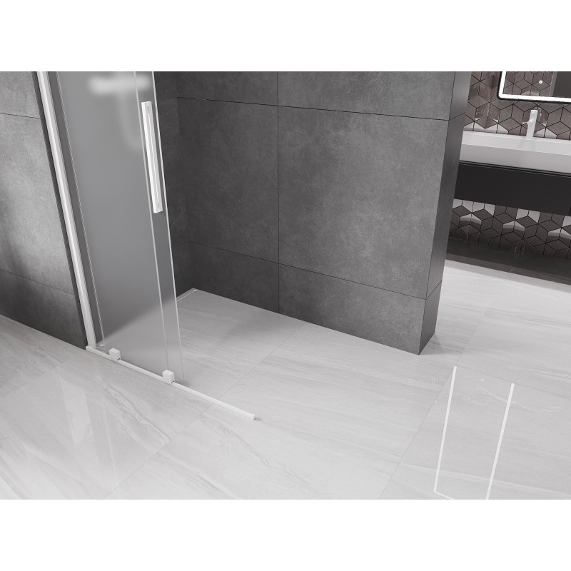 Mexen Velar lükand dušisein Walk-in 70 x 200 cm, mattklaas 8 mm, valge - 871-070-000-33-20