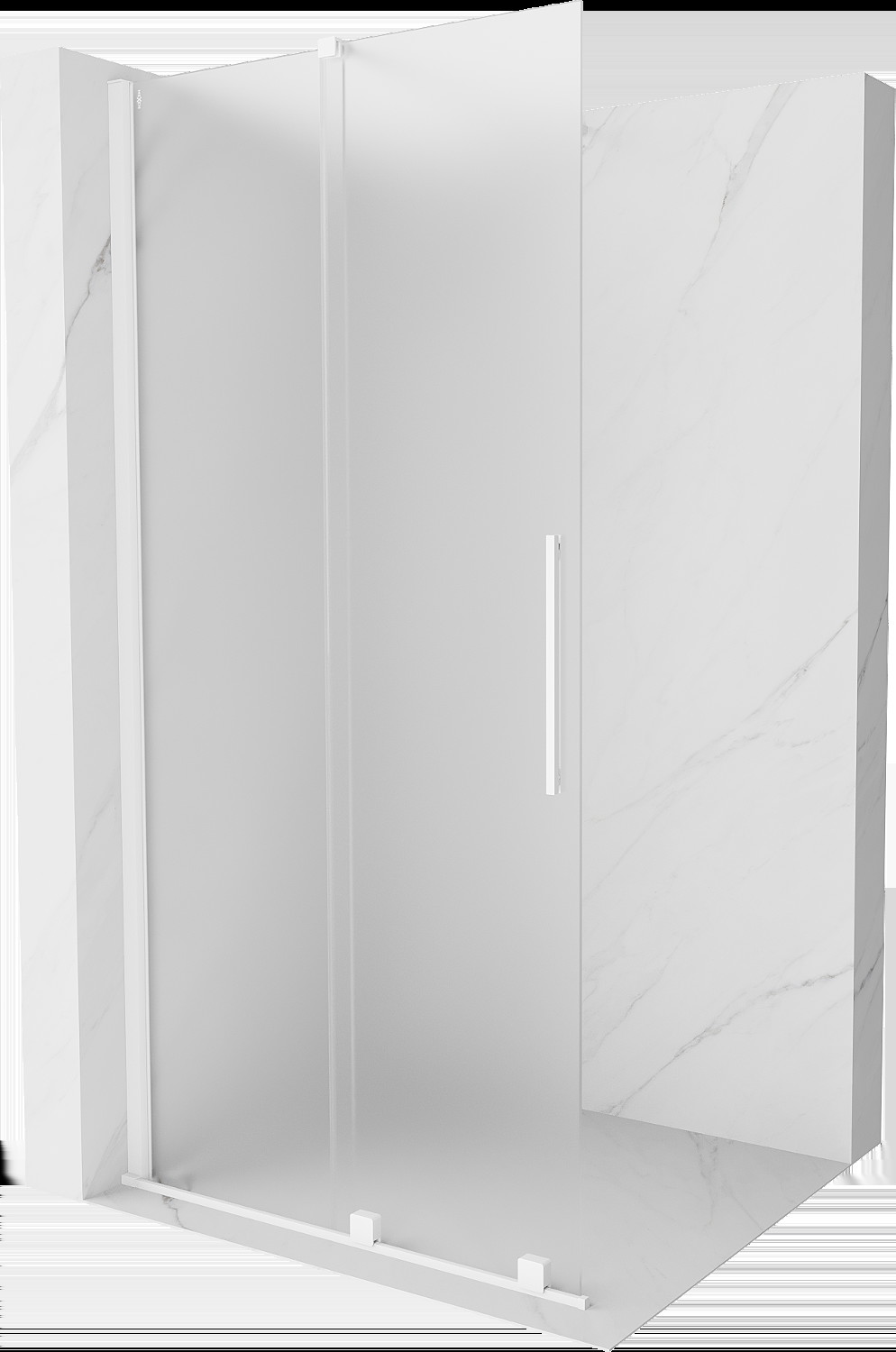 Mexen Velar ścianka prysznicowa rozsuwana Walk-in 85 x 200 cm, szron 8 mm, biała - 871-085-000-33-20