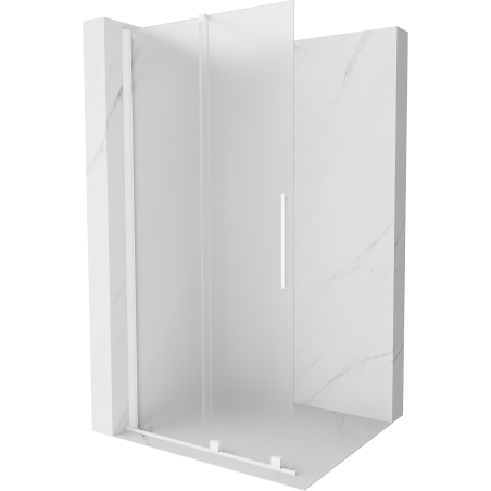Mexen Velar paroi de douche coulissante Walk-in 100 x 200 cm, verre dépoli 8 mm, blanc - 871-100-000-33-20