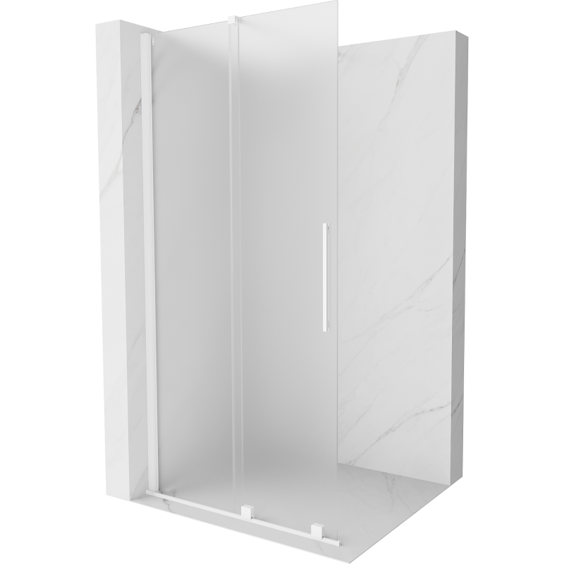 Mexen Velar ścianka prysznicowa rozsuwana Walk-in 90 x 200 cm, szron 8 mm, biała - 871-090-000-33-20