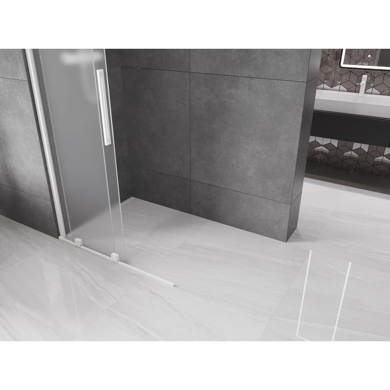Mexen Velar ścianka prysznicowa rozsuwana Walk-in 120 x 200 cm, szron 8 mm, biała - 871-120-000-33-20