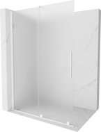 Mexen Velar schuifbare douchewand Walk-in 140 x 200 cm, ijsvorming 8 mm, wit - 871-140-000-33-20