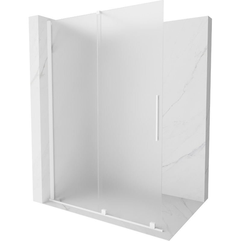 Mexen Velar lükand dušisein Walk-in 150 x 200 cm, mattklaas 8 mm, valge - 871-150-000-33-20