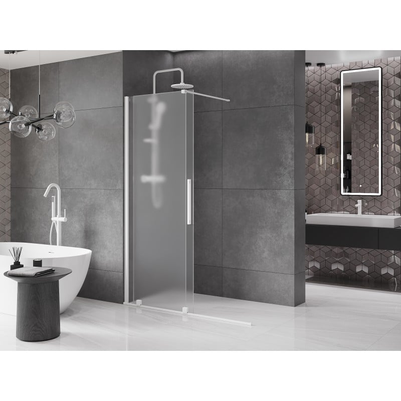 Mexen Velar pannello doccia scorrevole Walk-in 150 x 200 cm, brina 8 mm, bianco - 871-150-000-33-20