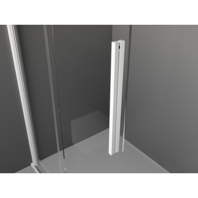 Mexen Velar parede de chuveiro deslizante Walk-in 160 x 200 cm, geada 8 mm, branca - 871-160-000-33-20
