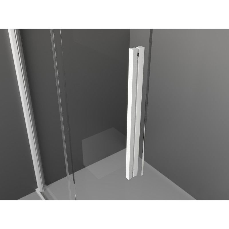Mexen Velar verschiebbare Duschwand Walk-in 150 x 200 cm, Frost 8 mm, weiß - 871-150-000-33-20
