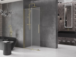 Mexen Velar parede de duche deslizante Walk-in 75 x 200 cm, fosco 8 mm, dourado - 871-075-000-33-50