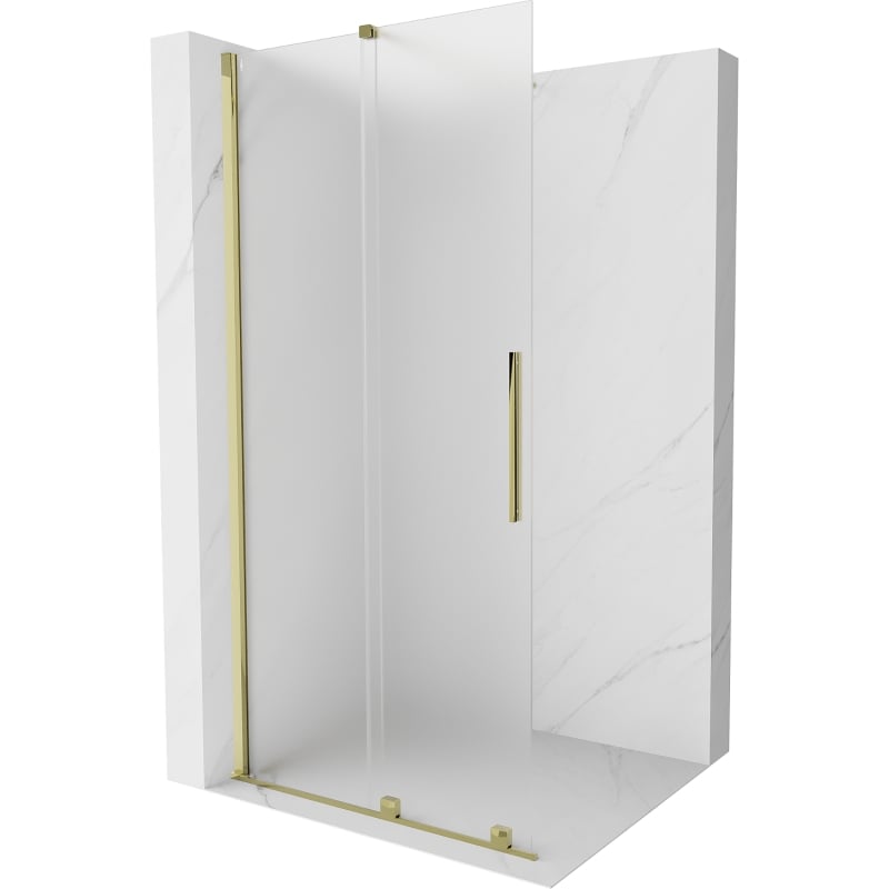 Mexen Velar Walk-in dušisein liikuv 100 x 200 cm, härmatis 8 mm, kuldne - 871-100-000-33-50