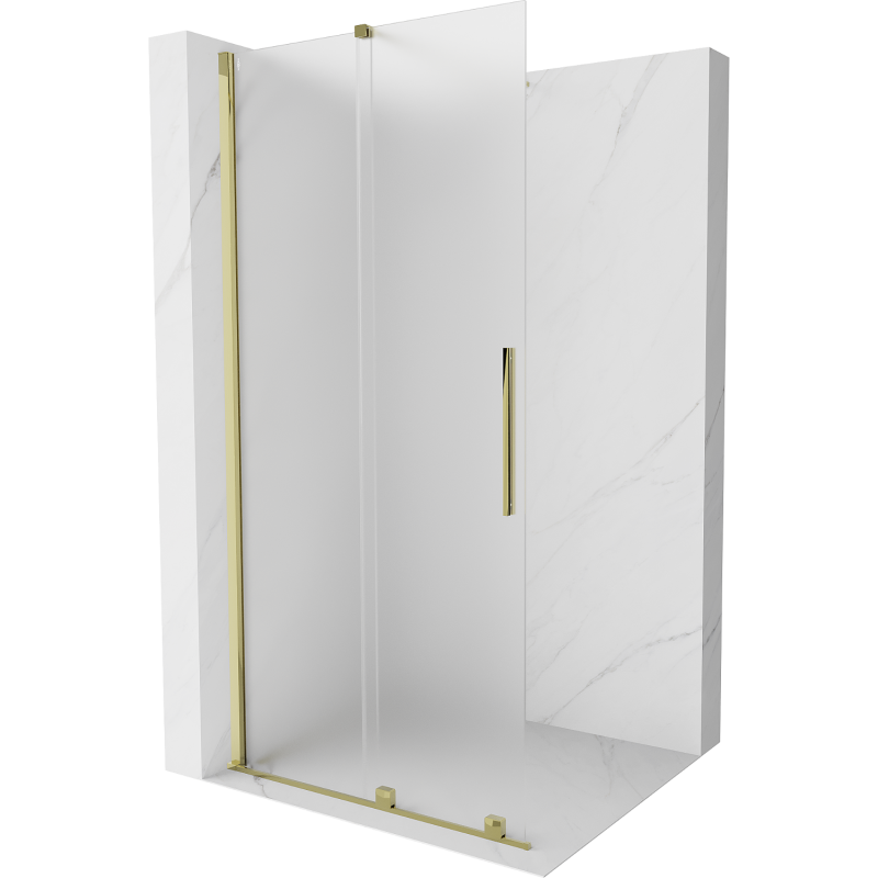 Mexen Velar ścianka prysznicowa rozsuwana Walk-in 120 x 200 cm, szron 8 mm, złota - 871-120-000-33-50