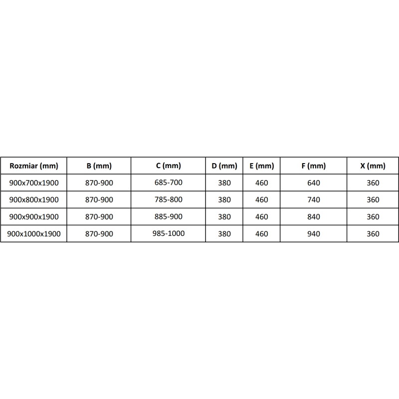 Mexen Apia liuglev dušinurk 90 x 70 cm, läbipaistev, must - 840-090-070-70-00