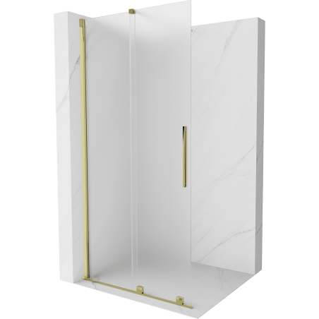 Mexen Velar schuifbare douchewand Walk-in 85 x 200 cm, matglas 8 mm, goud - 871-085-000-33-50