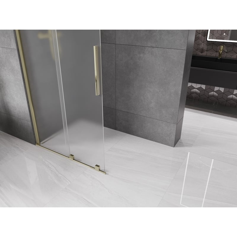 Mexen Velar Walk-in dušisein liikuv 100 x 200 cm, härmatis 8 mm, kuldne - 871-100-000-33-50
