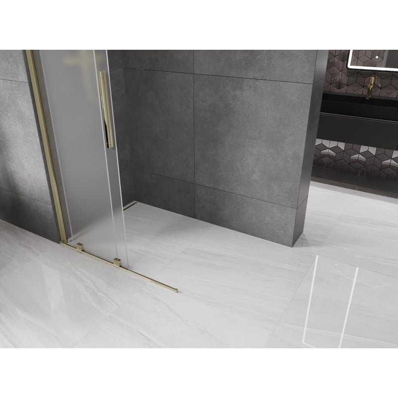 Mexen Velar pantalla de ducha deslizante Walk-in 120 x 200 cm, escarcha 8 mm, dorado - 871-120-000-33-50
