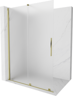 Mexen Velar klizni pregradni zaslon Walk-in 140 x 200 cm, matirano 8 mm, zlatno - 871-140-000-33-50