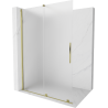 Mexen Velar Duschwand schiebbar Walk-in 160 x 200 cm, satiniert 8 mm, golden - 871-160-000-33-50