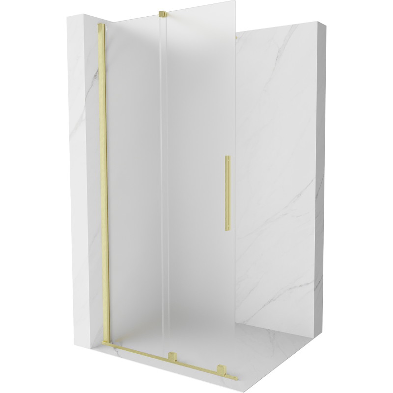Mexen Velar lükand dušisein Walk-in 90 x 200 cm, mattklaas 8 mm, kuldne harjatud - 871-090-000-33-55